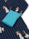 Chelsea Peers Kids' Long Sleeved Terrier Print Pyjamas, Navy