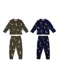 Chelsea Peers Kids' Long Sleeved Dog Print Pyjamas, Khaki