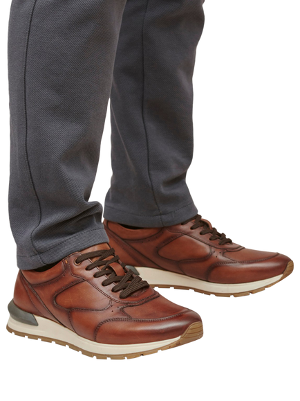 Josef Seibel Carry 01 Lace Up Leather Trainers - view 2, Brown