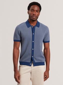 Ted Baker Cotton Regular Fit Short Sleeve Polo Shirt, Navy, Navy