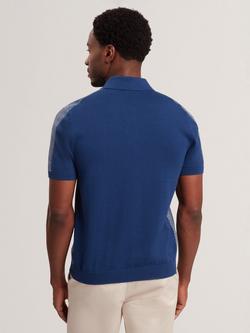 Ted Baker Cotton Regular Fit Short Sleeve Polo Shirt, Navy - view 2, Navy