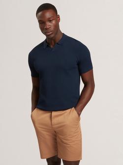 Ted Baker ZigZag Regular Fit Short Sleeve Polo Shirt, Navy, Navy