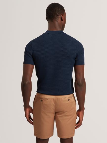 Ted Baker ZigZag Regular Fit Short Sleeve Polo Shirt, Navy - view 2, Navy