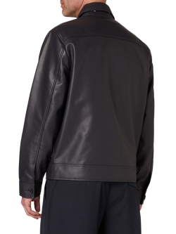 Paul Smith Leather Overshirt, Black Blue - view 2, Black Blue