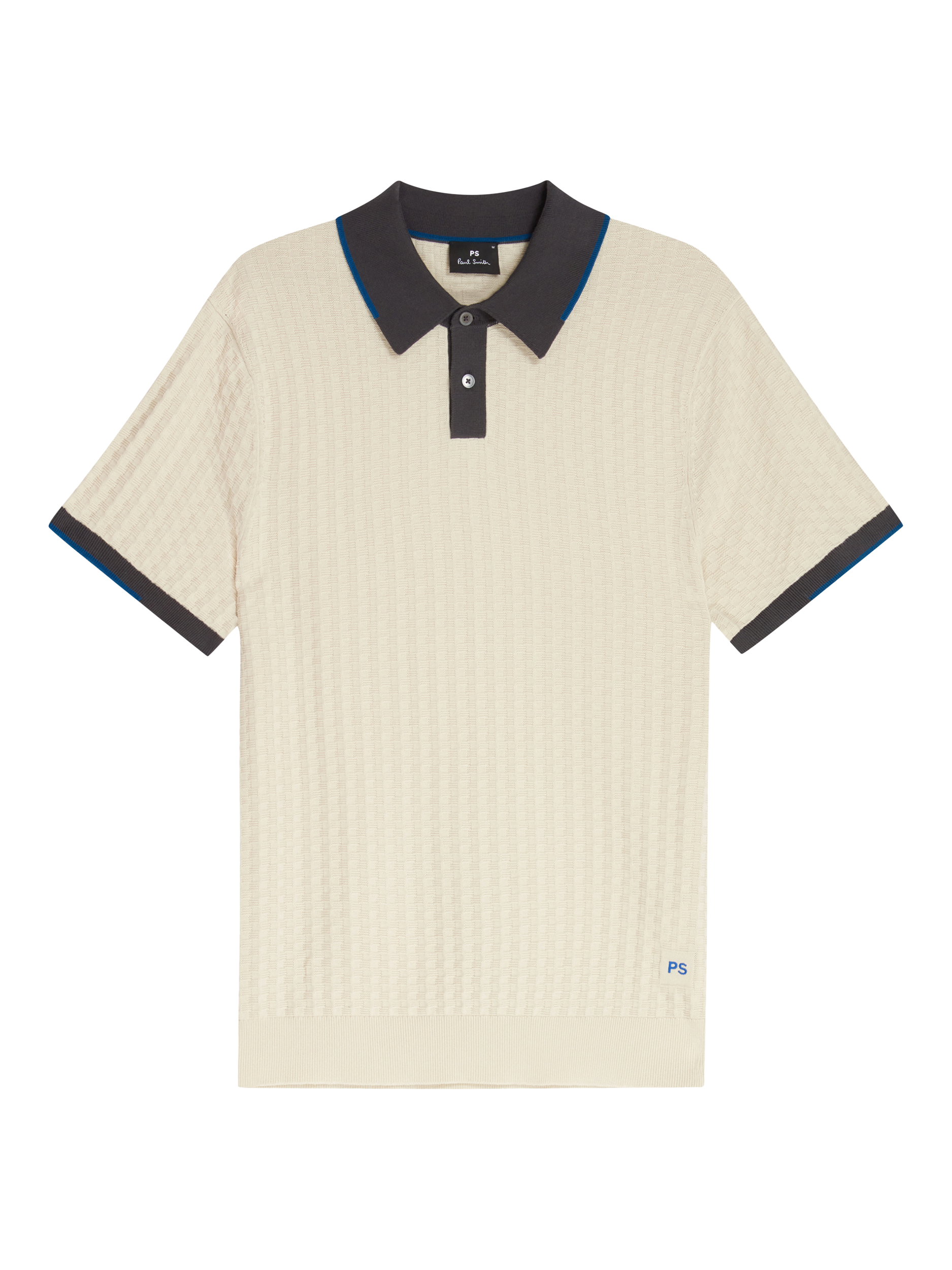 Product image 1 of 2, which shows Paul Smith Short Sleeve Polo Sweater, White, S