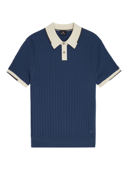 Paul Smith Short Sleeve Polo Sweater, Blue, Blue