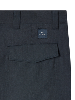 Paul Smith Straight Wool Cotton Blend Chinos, Blue - view 2, Blue