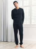 Chelsea Peers Waffle Cotton Blend Lounge Joggers, Navy