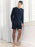 Chelsea Peers Waffle Cotton Blend Lounge Shorts, Navy