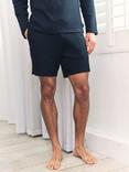 Chelsea Peers Waffle Cotton Blend Lounge Shorts, Navy