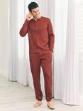 Chelsea Peers Waffle Cotton Blend Lounge Joggers, Orange