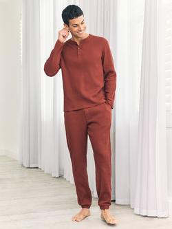 Chelsea Peers Waffle Cotton Blend Lounge Joggers, Orange, Orange