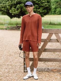 Chelsea Peers Waffle Cotton Blend Lounge Shorts, Orange, Orange