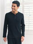 Chelsea Peers Waffle Cotton Blend Lounge Top, Navy