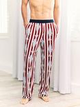 Chelsea Peers Gone Fishing Stripe Print Pyjama Trousers, Red