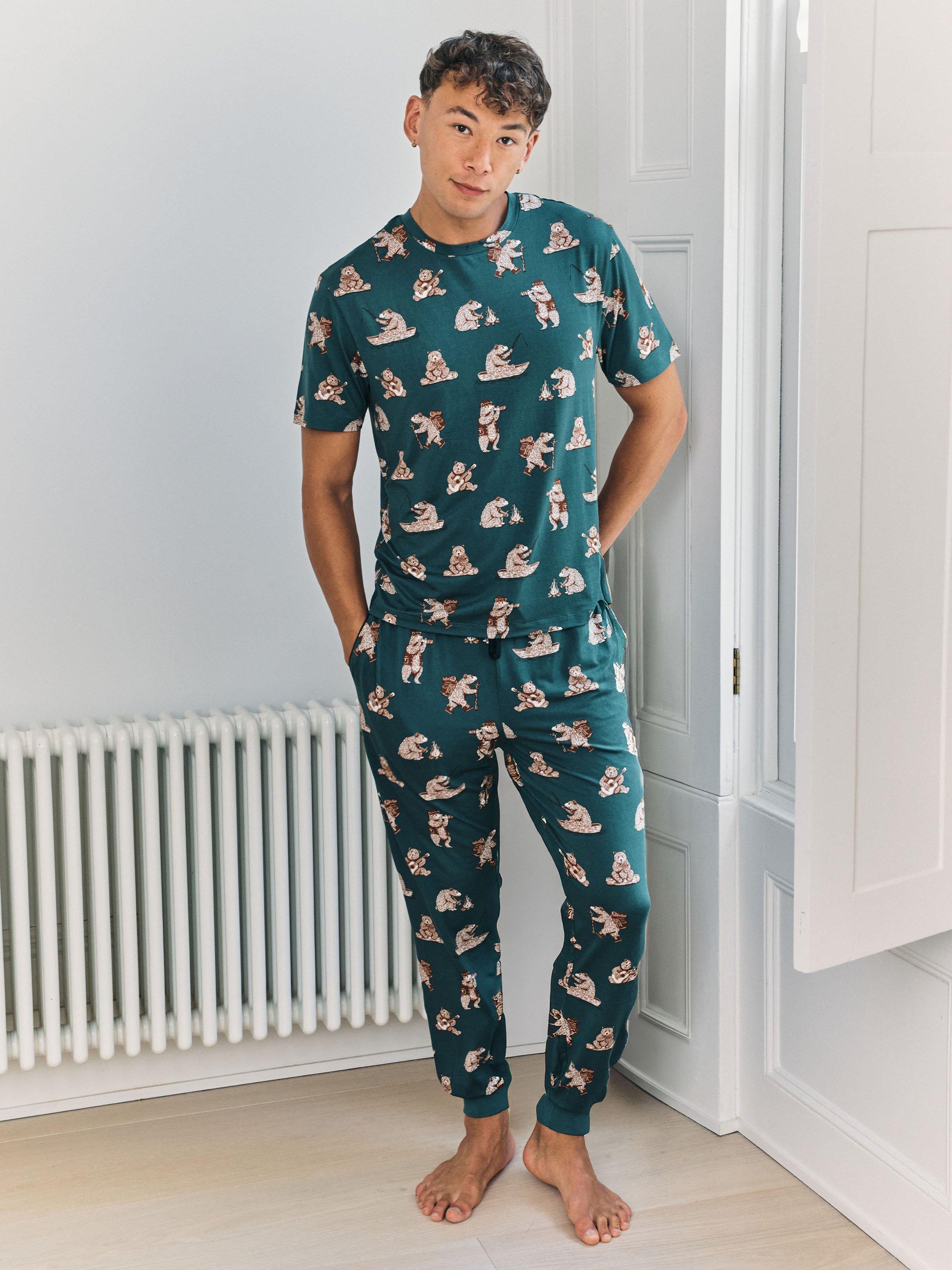 Product image 1 of 6, which shows Chelsea Peers Wilderness Bear Pyjama Set, Blue, S