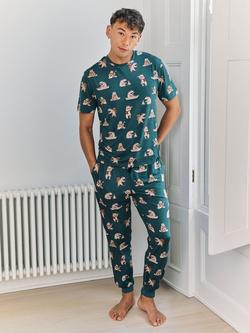 Chelsea Peers Wilderness Bear Pyjama Set, Blue, Blue