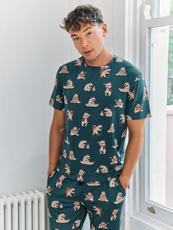 Chelsea Peers Wilderness Bear Pyjama Set, Blue - view 2, Blue