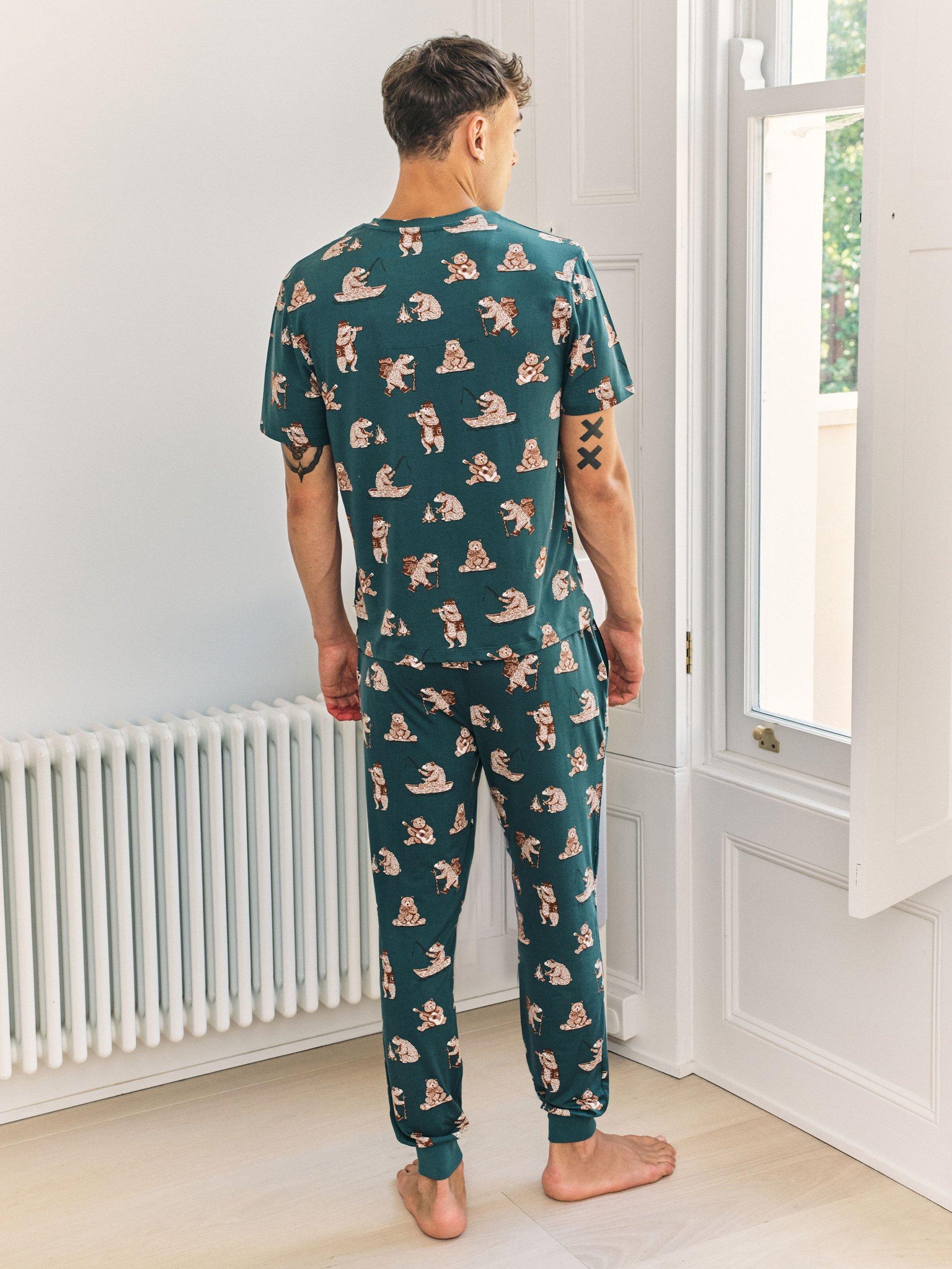Product image 4 of 6, which shows Chelsea Peers Wilderness Bear Pyjama Set, Blue, S
