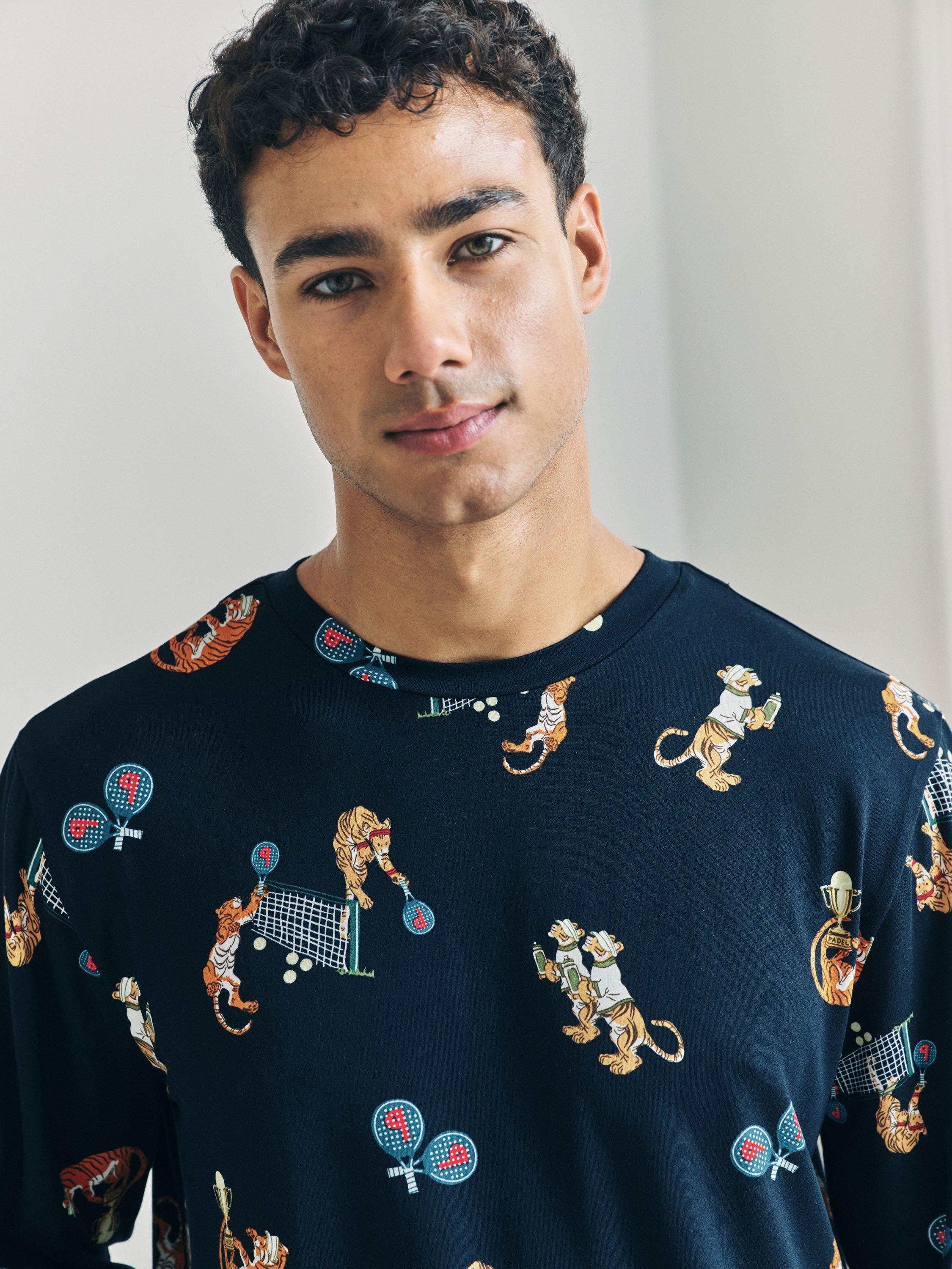 Product image 3 of 4, which shows Chelsea Peers Tiger Padel Pyjama Set, Navy, S