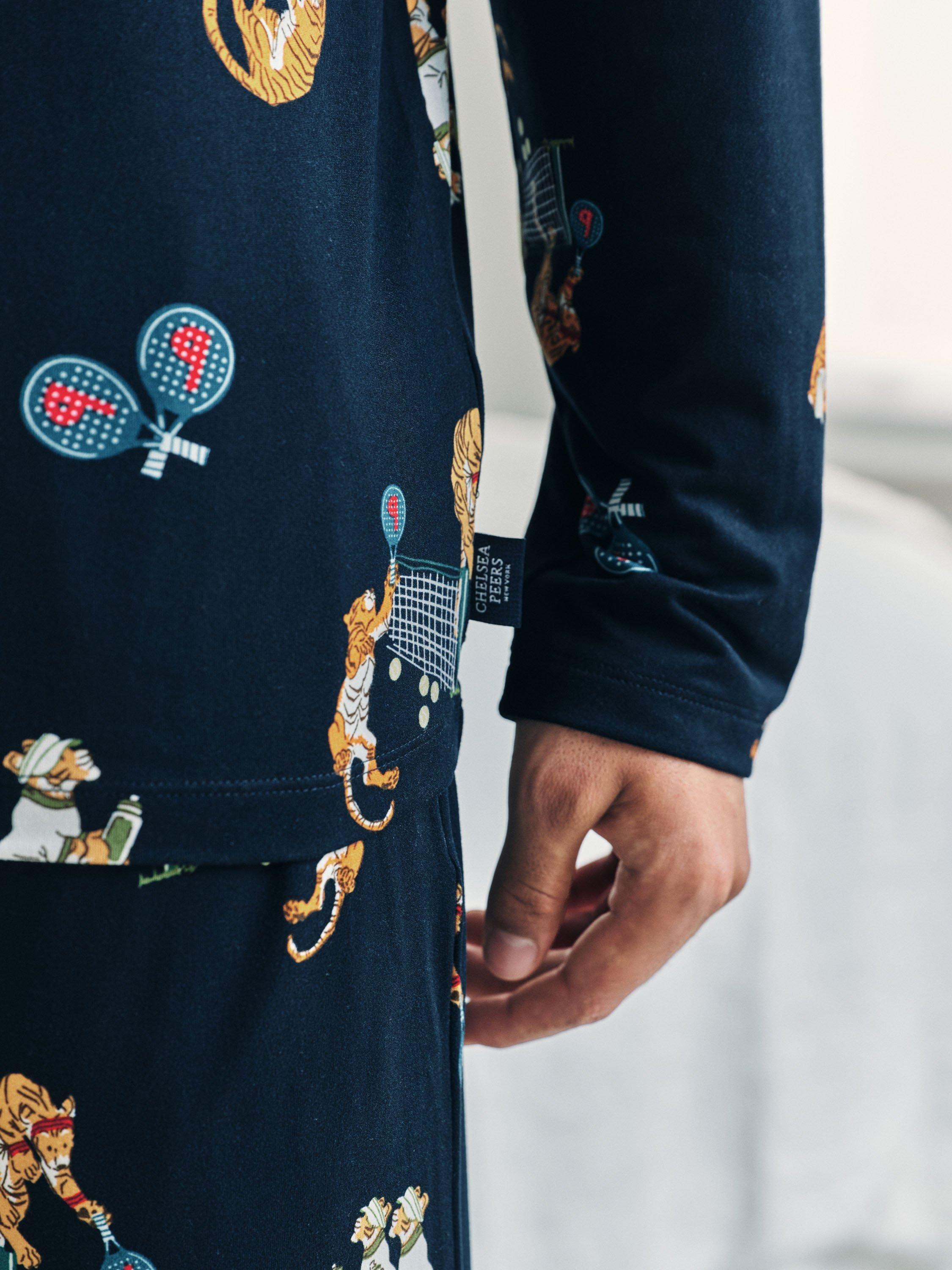 Product image 4 of 4, which shows Chelsea Peers Tiger Padel Pyjama Set, Navy, S