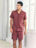 Chelsea Peers Organic Cotton Blurred Stripe Short Pyjama Set, Multi