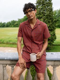 Chelsea Peers Organic Cotton Blurred Stripe Short Pyjama Set, Multi, Multi