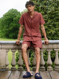 Chelsea Peers Organic Cotton Blurred Stripe Short Pyjama Set, Multi - view 2, Multi