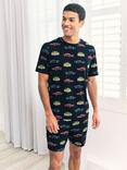 Chelsea Peers Vintage Car Print Short Pyjama Set, Navy