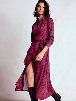 Boden Marcia Birds Jersey Shirt Dress, Red, Red