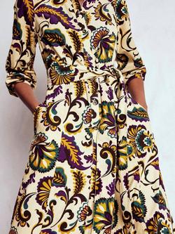 Boden Clara Paisley Floral Corduroy Midi Dress, Multi - view 2, Multi