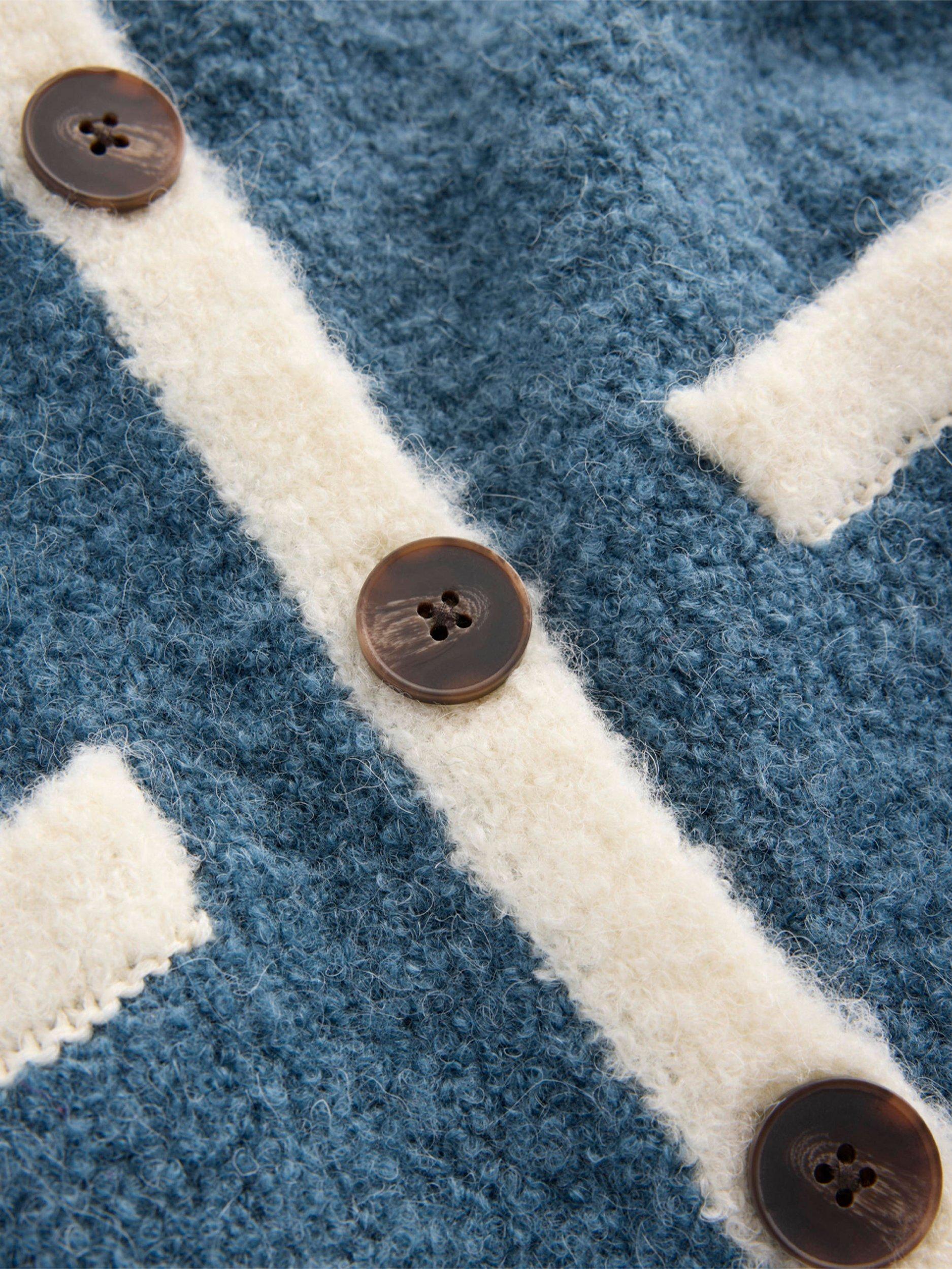 Product image 7 of 7, which shows Boden Holly Colour Contrast Boucle Wool Rich Jacket, Denim Blue, 8