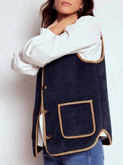 Boden Clerkenwell Reversible Gilet, Navy - view 2, Navy