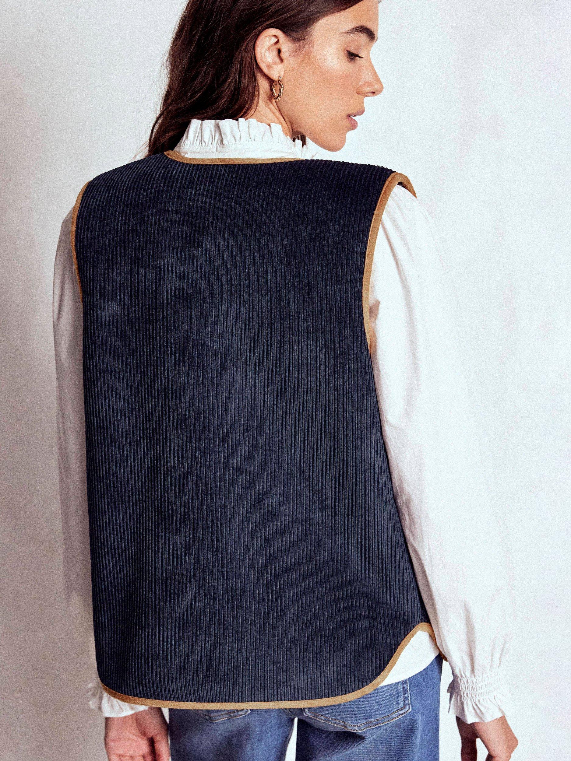 Product image 3 of 8, which shows Boden Clerkenwell Reversible Gilet, Navy, 14