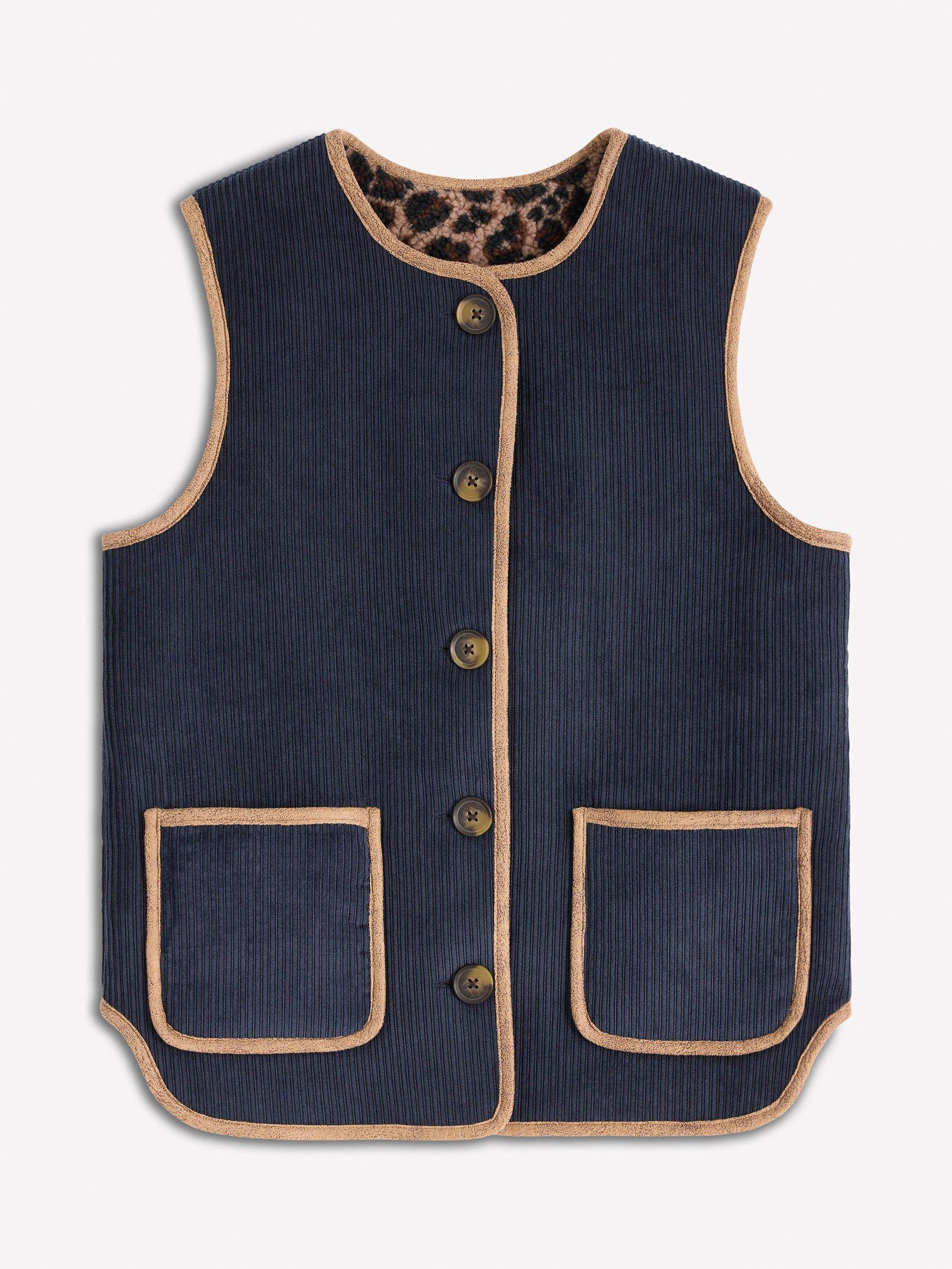 Product image 7 of 8, which shows Boden Clerkenwell Reversible Gilet, Navy, 14