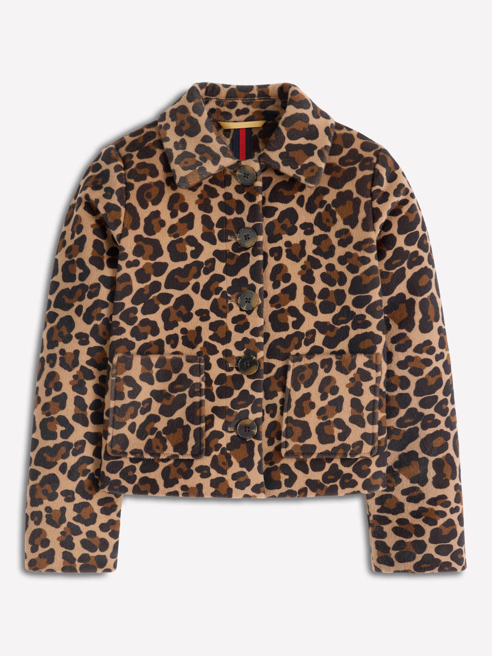 Product image 6 of 6, which shows Boden Knightsbridge Leopard Print Pony Jacket, Multi, 8