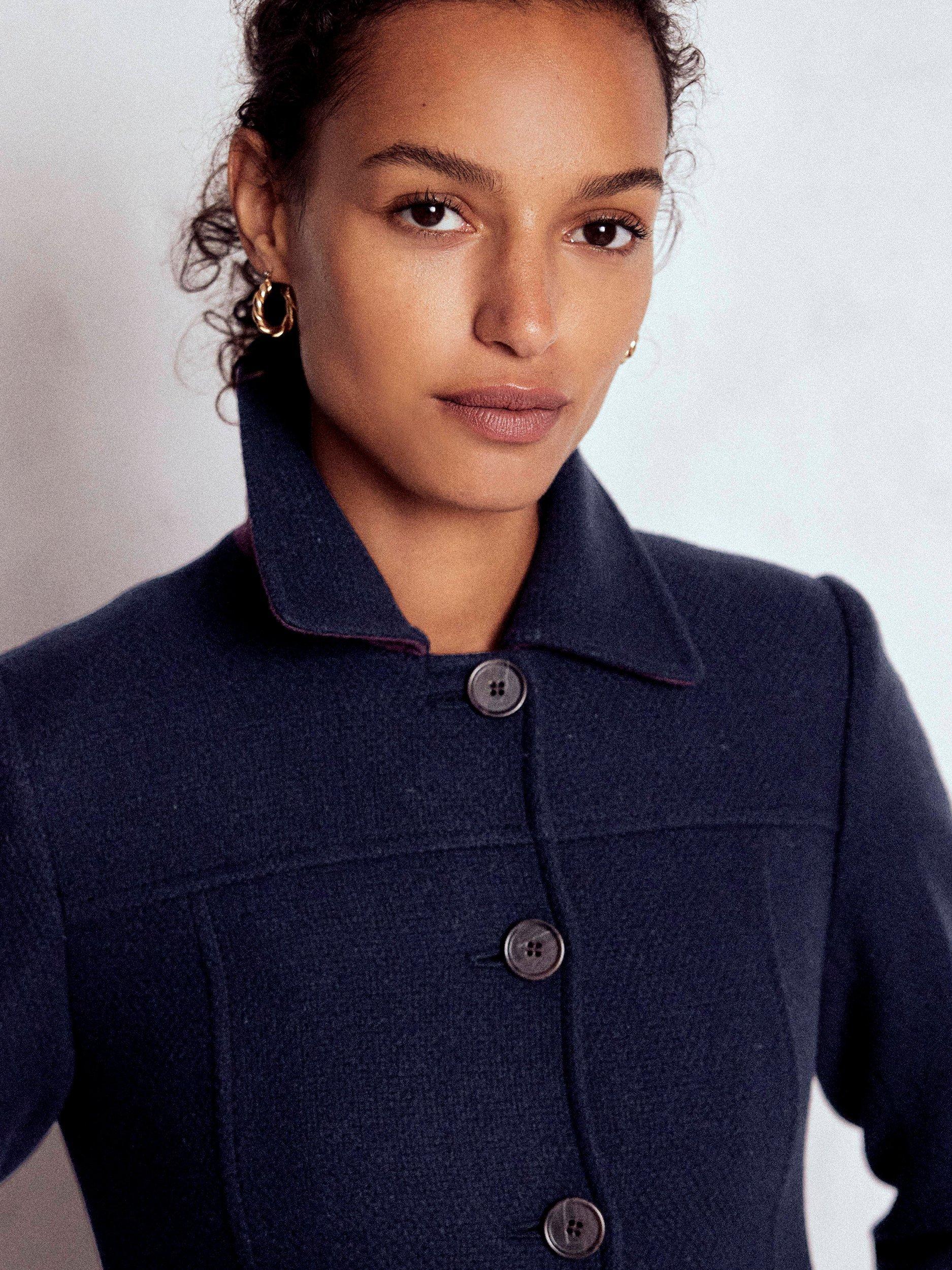 Product image 2 of 6, which shows Boden St Albans Wool Rich Coat, Navy, 8