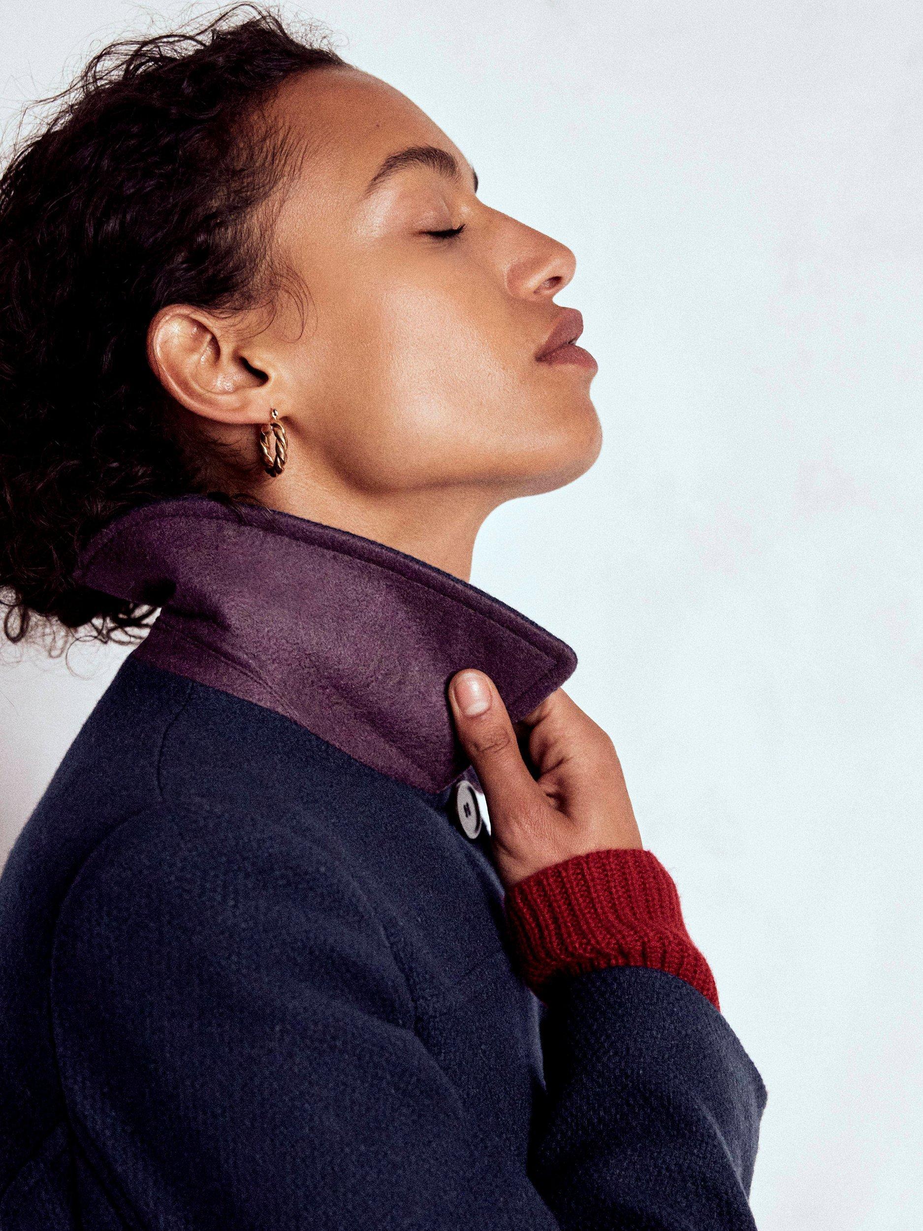 Product image 4 of 6, which shows Boden St Albans Wool Rich Coat, Navy, 8