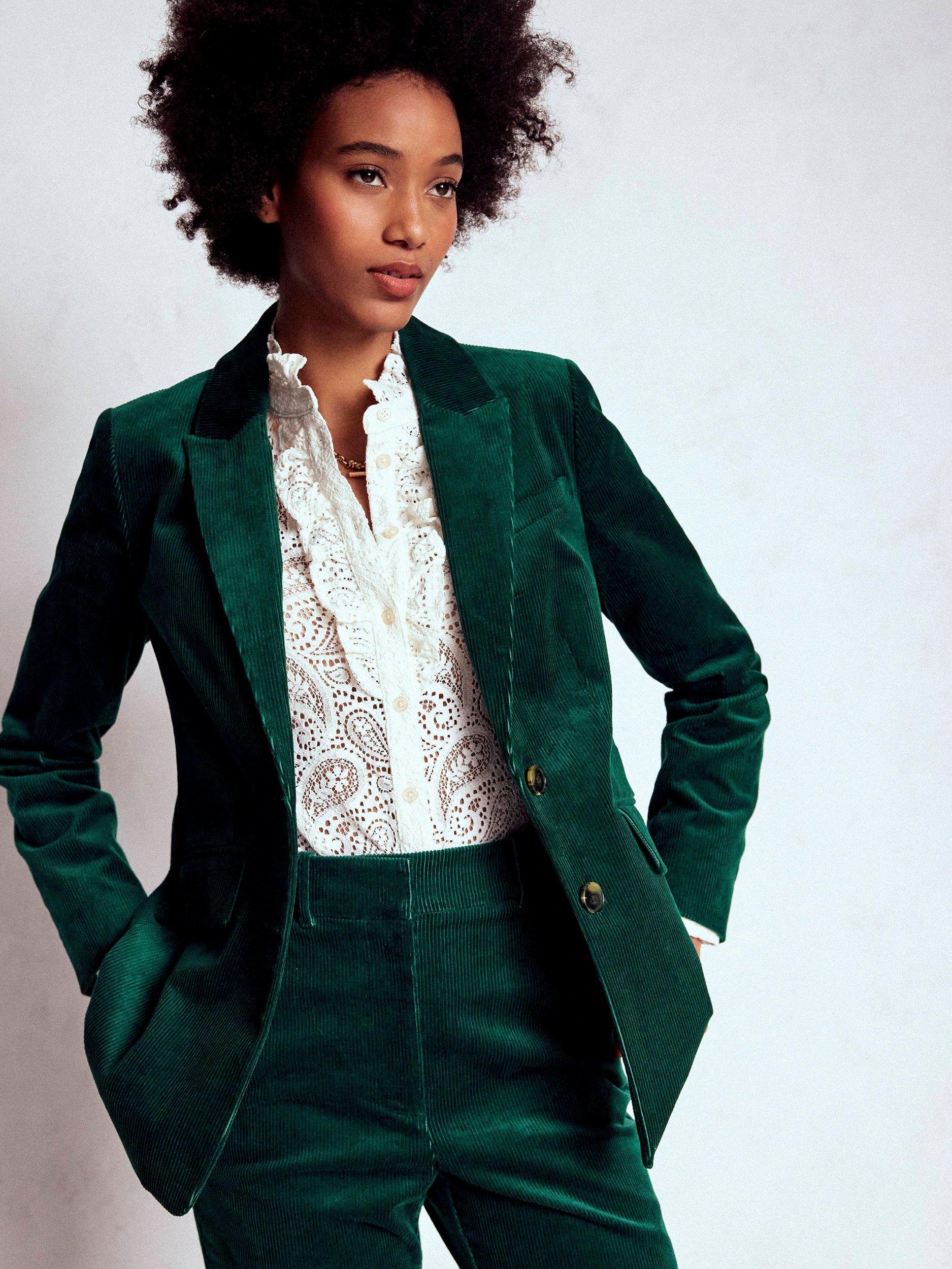 Product image 4 of 6, which shows Boden Stamford Corduroy Blazer, Fern, 8