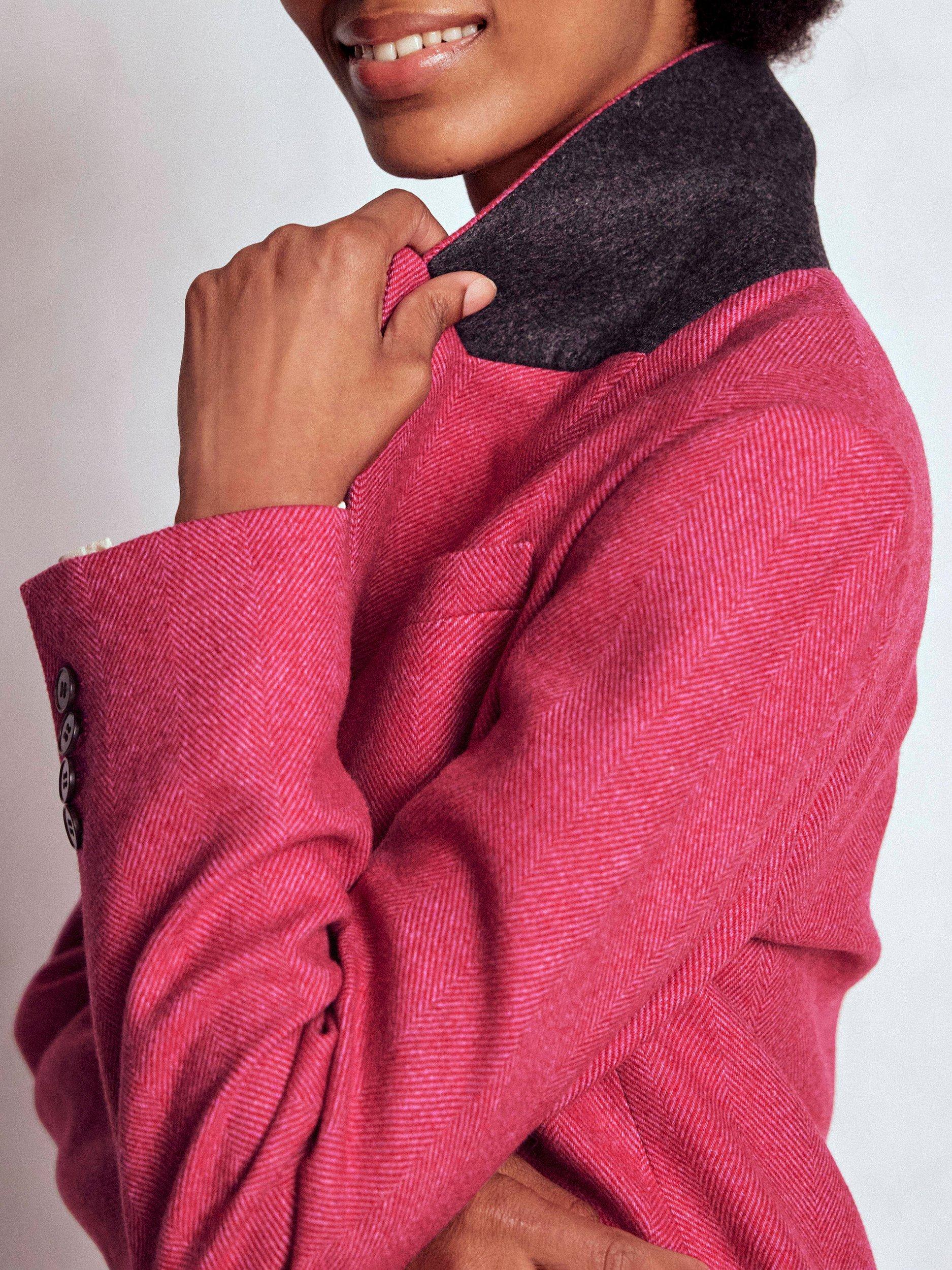 Product image 3 of 5, which shows Boden Stamford Wool Rich Blazer, Pink, 12