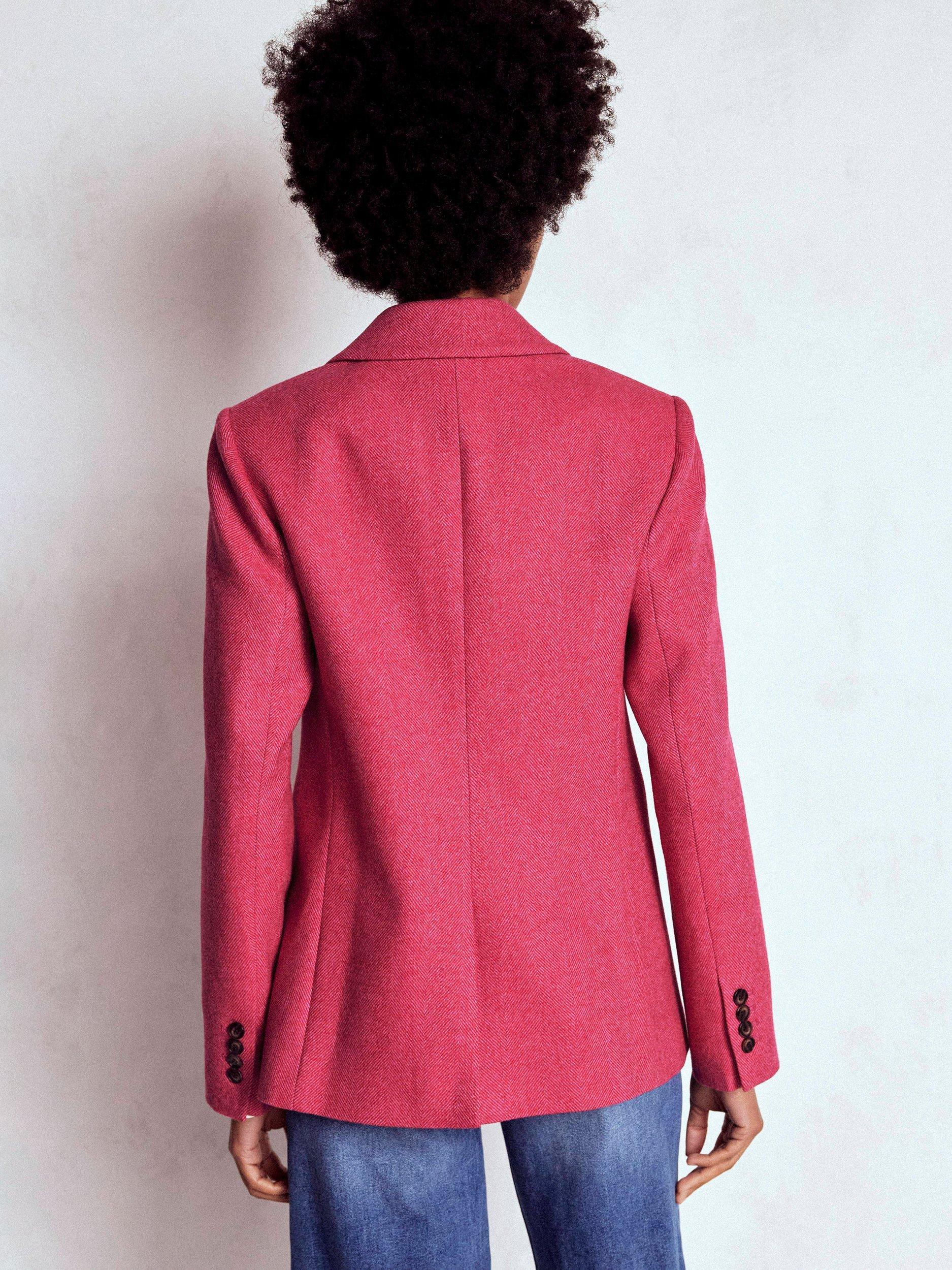 Product image 4 of 5, which shows Boden Stamford Wool Rich Blazer, Pink, 12
