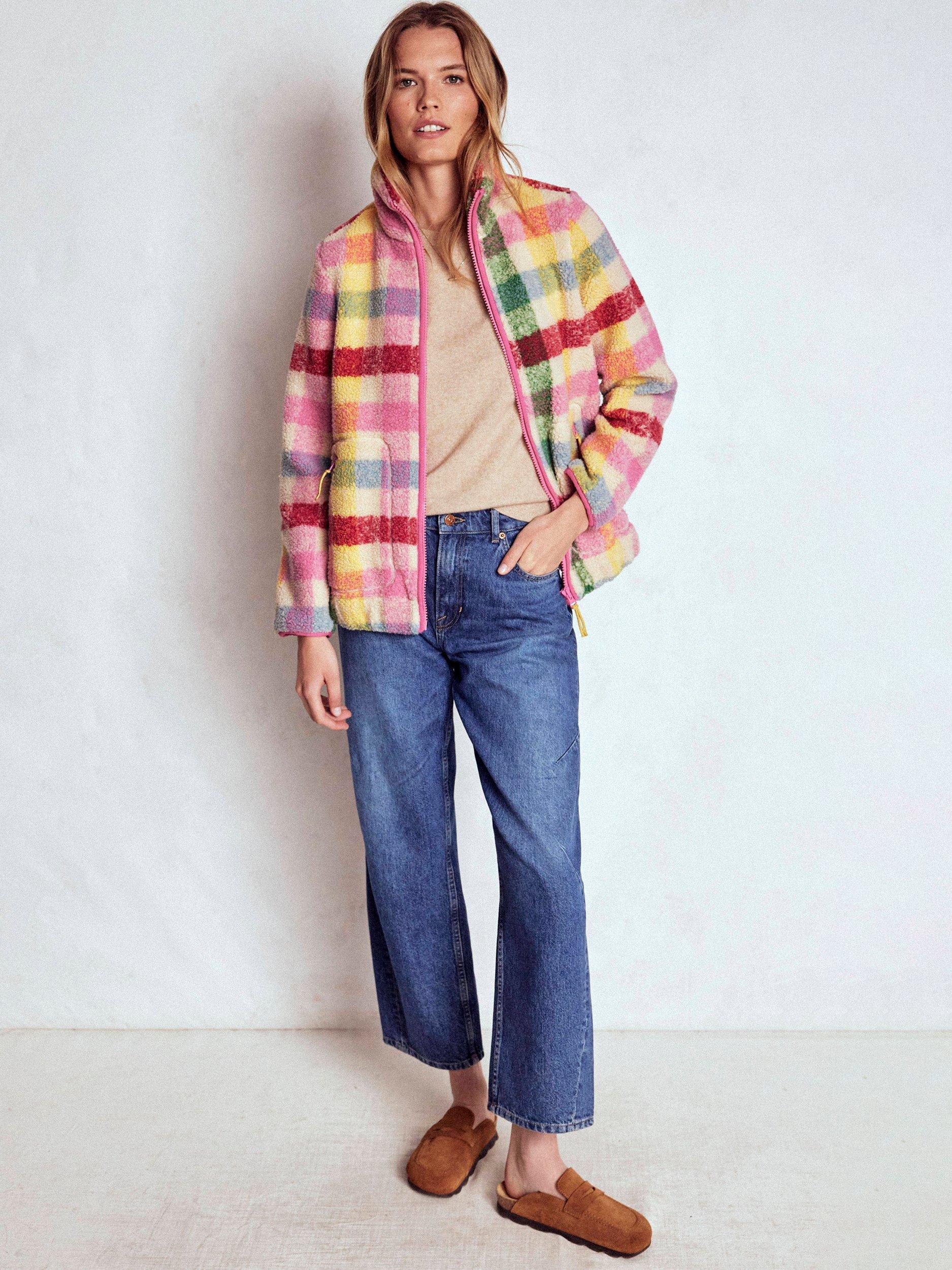 Product image 4 of 6, which shows Boden Westminster Borg Jacket, Multi, 12