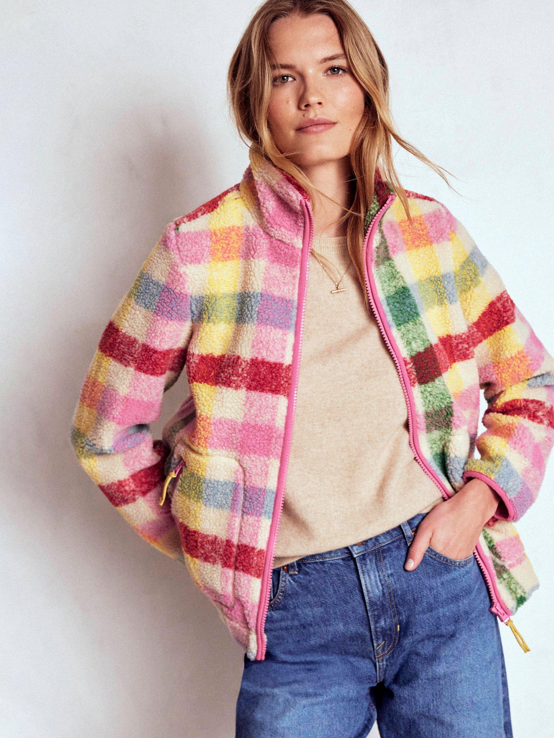 Product image 5 of 6, which shows Boden Westminster Borg Jacket, Multi, 12