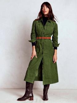 Boden Amanda Corduroy Shirt Midi Dress, Fern, Fern