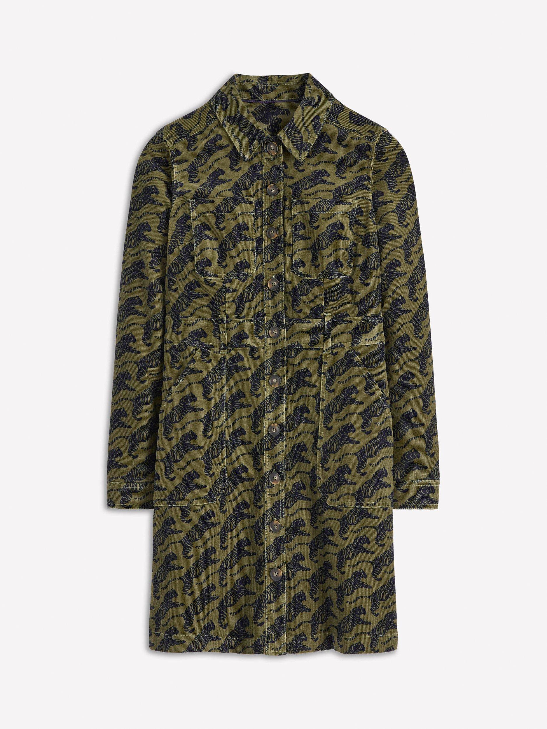 Boden Amanda Graphic Corduroy Dress, Green