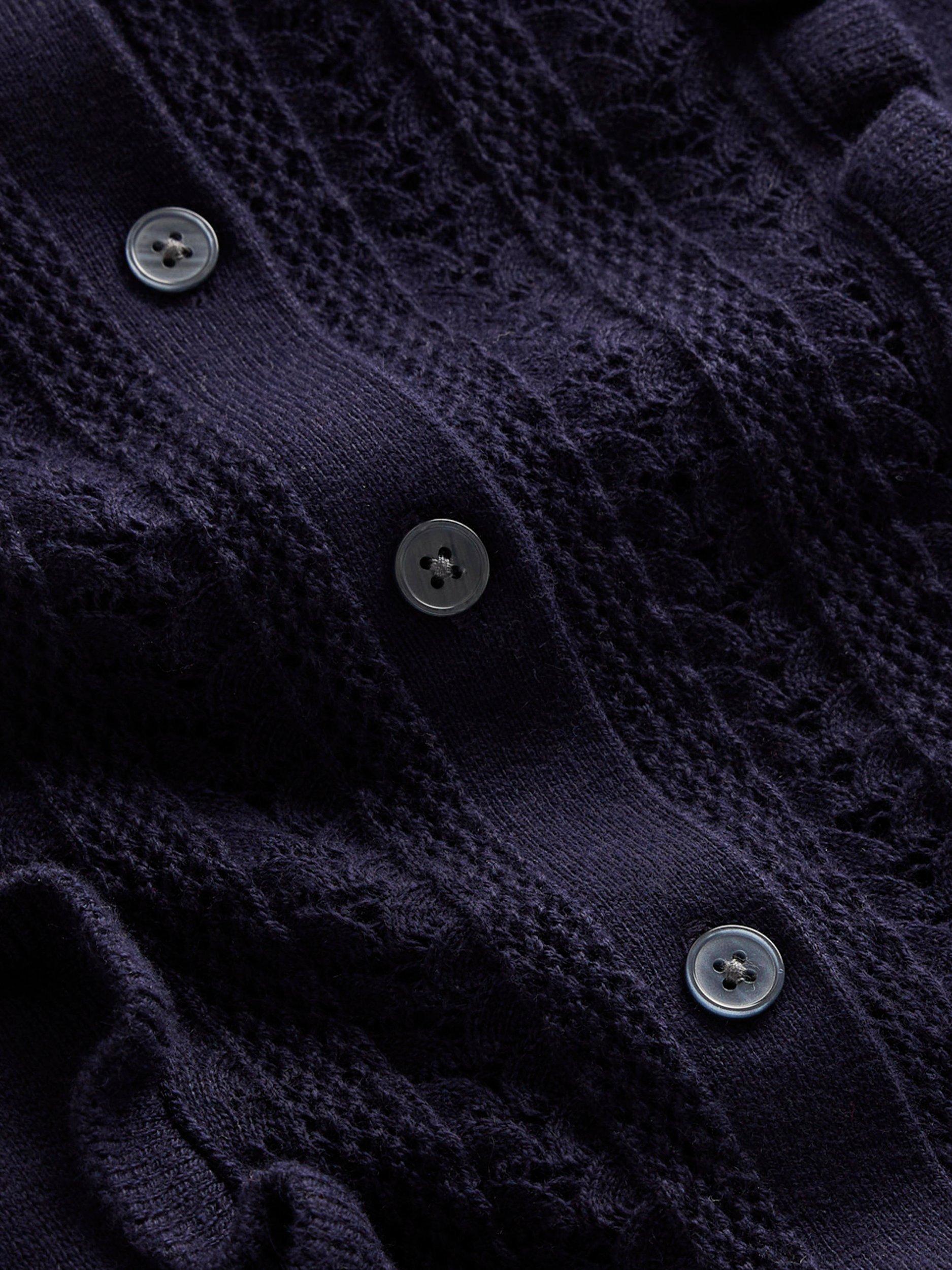 Product image 6 of 6, which shows Boden Winifred Frilled Knit Dress, Navy, 18