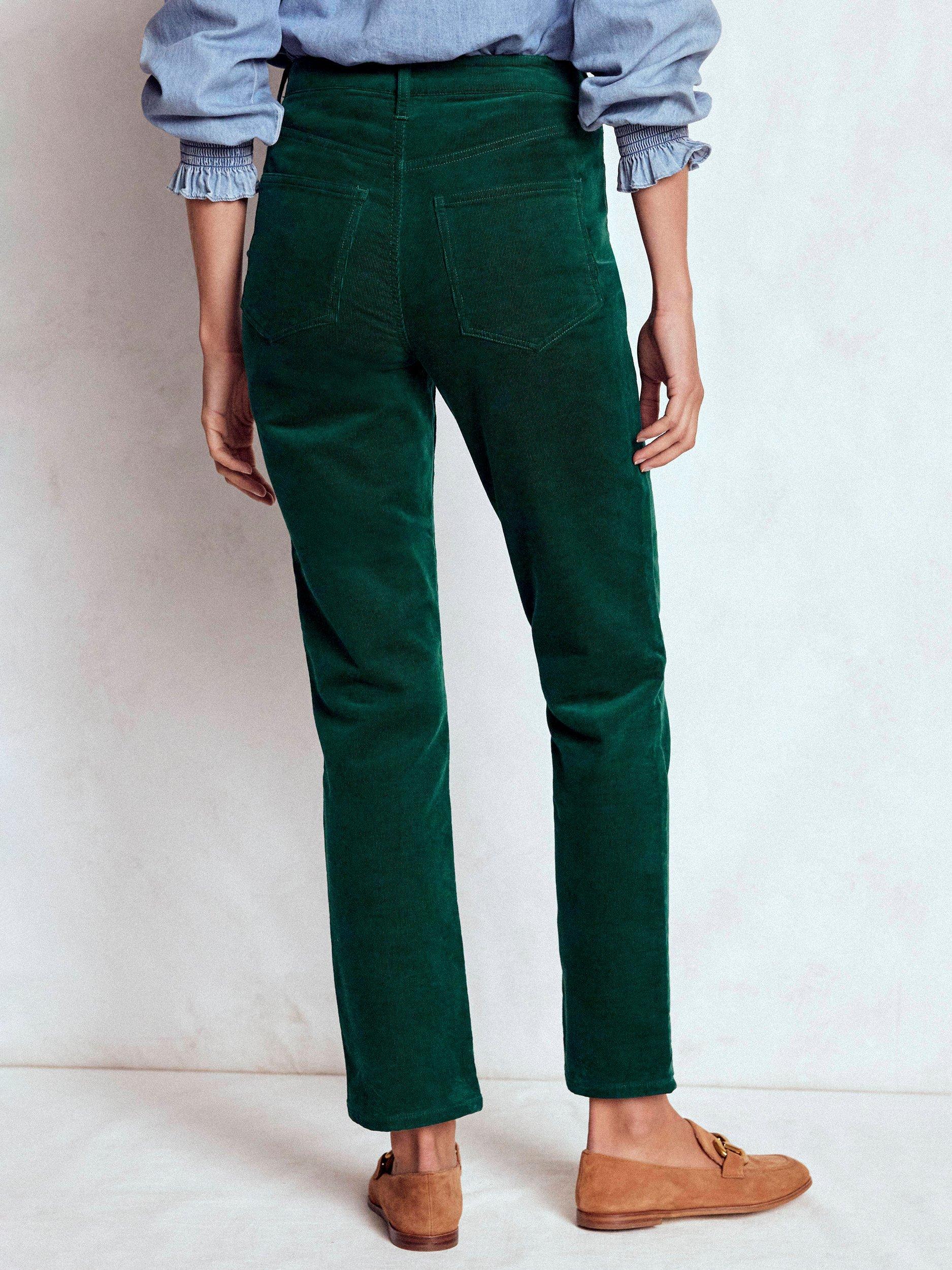Product image 3 of 5, which shows Boden Slim Corduroy Jeans, Mid Green, 8