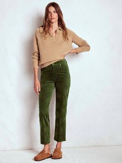 Boden Velveteen Straight Jeans, Mid Green, Mid Green