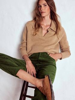 Boden Velveteen Straight Jeans, Mid Green - view 2, Mid Green