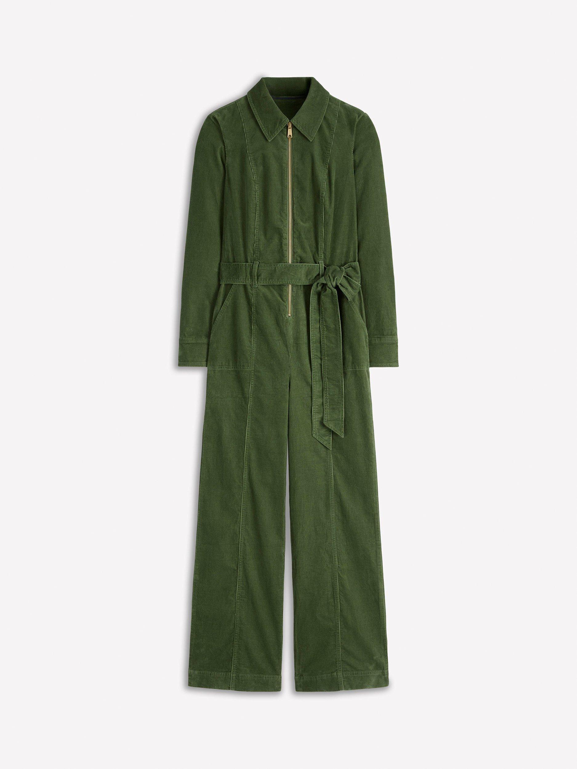 Product image 5 of 5, which shows Boden Zip Up Corduroy Jumpsuit, Fern, 16